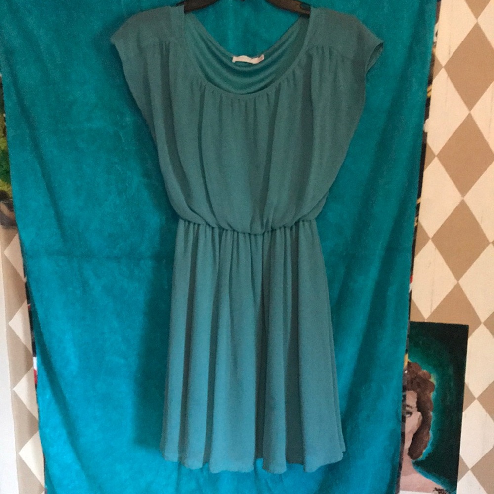 Teal mini dress